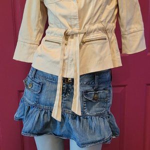 l.e.i Ashley Denim Ruffle Mini Skirt sz 9 (Junior)